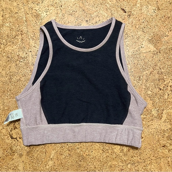 Beyond Yoga Space Dyed On Block Bra In Darkest Night Chai Colorblock Sz S - Picture 8 of 11